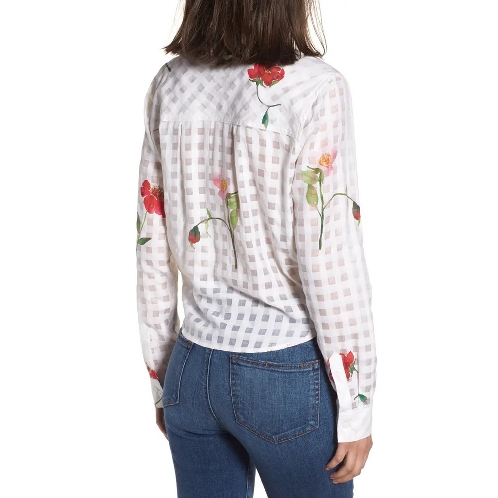 Rails Kelsey Floral Tie-Front Button Down Shirt - image 2
